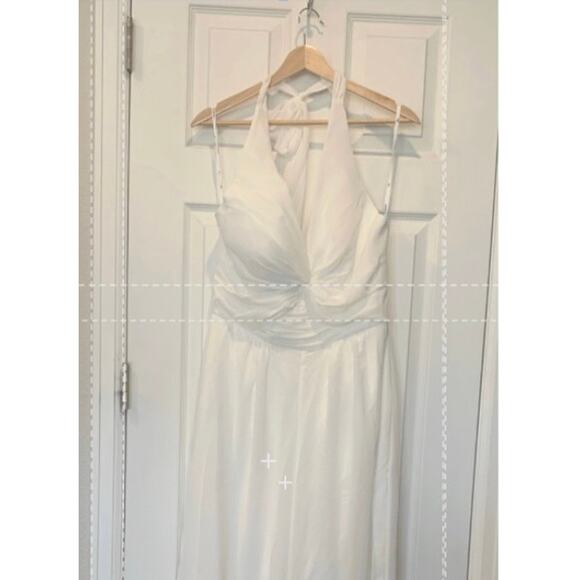 Copied - AW Bridal Wm's white Halter V Twist Chiffon Wedding Dress Sz 10 NWOT - Picture 7 of 7